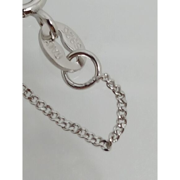 .925 Sterling Silver Simulated Diamond Pendant Necklace Minimalist Petite - Picture 10 of 14